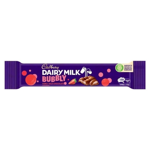 Cadbury Dairy Milk Bubbly Strawberry Milk Chocolate 27 g - Cadbury Dairy Milk Bubbly Strawberry Milk Chocolate 27 g