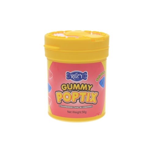 Rozy Gummy POPTIX Strawberry & Blueberry 56 g - Rozy Gummy POPTIX Strawberry & Blueberry 56 g
