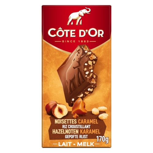 Cote Dor Milk Chocolate Bar With Hazelnut & Caramel 170 g - Cote Dor Milk Chocolate Bar With Hazelnut & Caramel 170 g