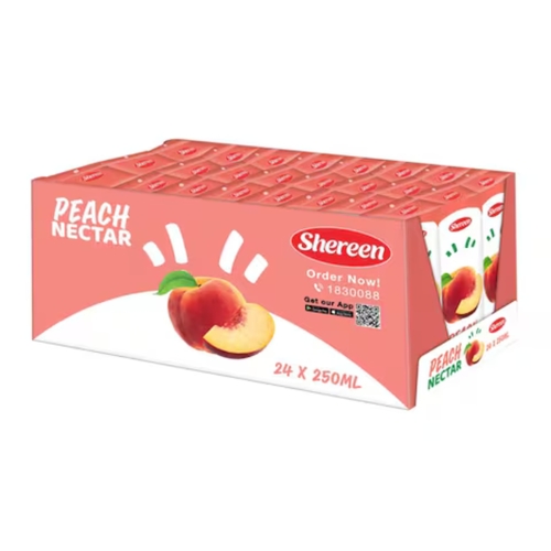 Carton Shereen Peach Juice Drink 24 PCS X 250 ml - Carton Shreen Peach Juice Drink 24 PCS X 250 ml