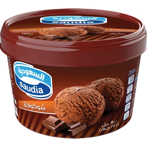 Saudia Chocolate Ice Cream Tub 500 ml - Saudia Chocolate Ice Cream Tub 500 ml