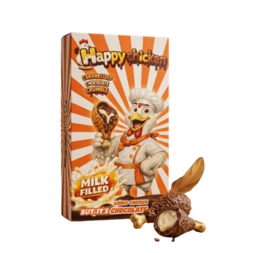 Happy Chicken Chocolate Milk With Caramel 60 g - Happy Chicken Chocolate Milk With Caramel 60 g
