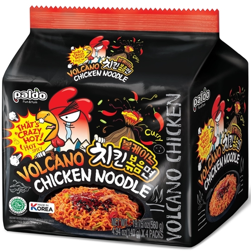Paldo Volcano Chicken Instant Noodles 4 PCS X 140 g - Paldo Volcano Chicken Instant Noodles 4 PCS X 140 g