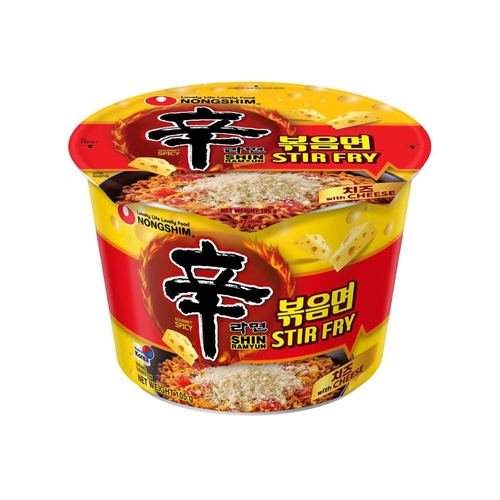 Nongshim Bowl Shin Ramyun Stir Fry with Cheese Spicy Noodles 105 g - Nongshim Bowl Shin Ramyun Stir Fry with Cheese Spicy Noodles 105 g