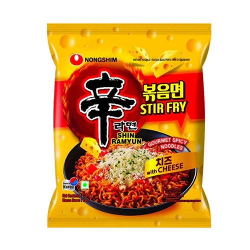 Nongshim Shin Ramyun Stir Fry with Cheese Spicy Noodles 136 g - Nongshim Shin Ramyun Stir Fry with Cheese Spicy Noodles 136 g