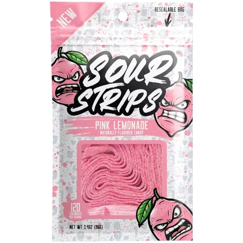 Sour Strips Pink Lemonade Candy 96 g - Sour Strips Pink Lemonade Candy 96 g