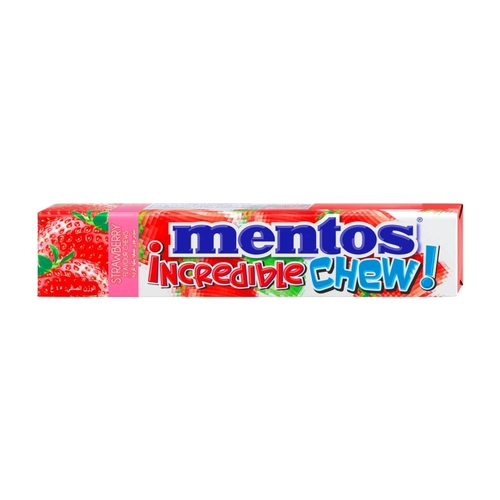 Mentos Incredible Chew Strawberry Flavor Soft Candy 24.5 g - Mentos Incredible Chew Strawberry Flavor Soft Candy 24.5 g