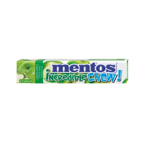 Mentos Incredible Chew Green Apple Flavor Soft Candy 24.5 g - Mentos Incredible Chew Green Apple Flavor Soft Candy 24.5 g