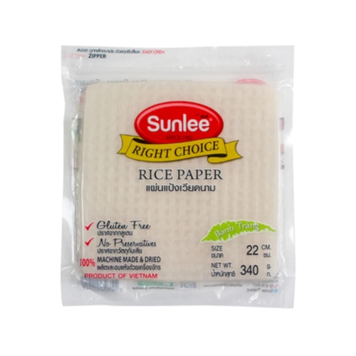 Sunlee Square Rice Paper Sheet, 20-22cm, 340 g - Sunlee Square Rice Paper Sheet, 20-22cm, 340 g