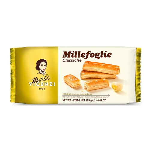 Matilde Vicenzi Millefoglie Puff Pastry Sticks With Butter 125 g - Matilde Vicenzi Millefoglie Puff Pastry Sticks With Butter 125 g g
