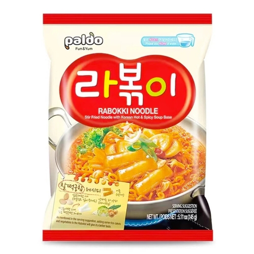 Paldo Rabokki Stir Fried Noodles With Hot & Spicy Soup 135 g - Paldo Rabokki Stir Fried Noodles With Hot & Spicy Soup 135 g
