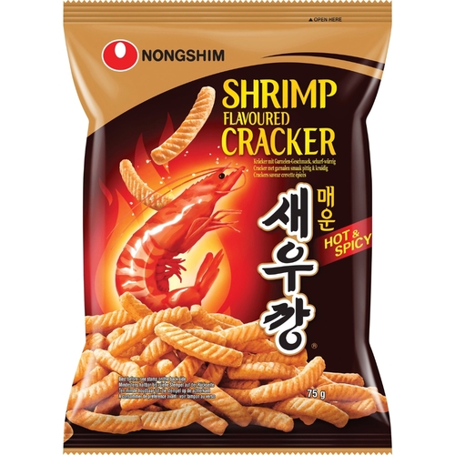 Nongshim Hot & Spicy Shrimp Flavored Crackers 75 g - Nongshim Hot & Spicy Shrimp Flavored Crackers 75 g