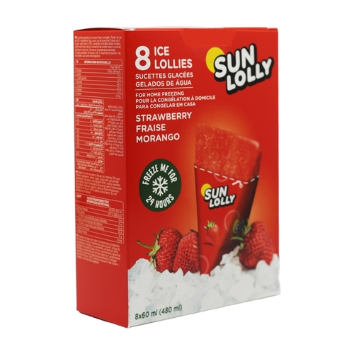 Sun Lolly Strawberry Ice Lollies 8 PCS X 60 ML - Sun Lolly Strawberry Ice Lollies 8 PCS X 60 ML