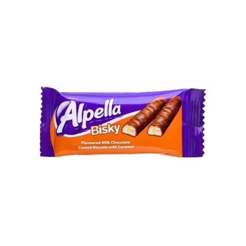 Alpella Bisky Milk Chocolate Coated Biscuit With Caramel 20 g - Alpella Bisky Milk Chocolate Coated Biscuit With Caramel 20 g
