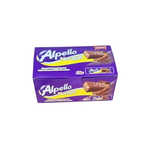 Alpella Nougat Covered In Chocolate & Caramel 24 PCS X 16 g - Alpella Nougat Covered In Chocolate & Caramel 24 PCS X 16 g