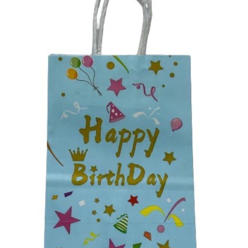 Birthday Gift Bag Medium Size Light Blue Color - Birthday Gift Bag Medium Size Light Blue Color