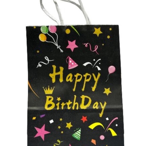 Birthday Gift Bag Medium Size Black Color - Birthday Gift Bag Medium Size Black Color