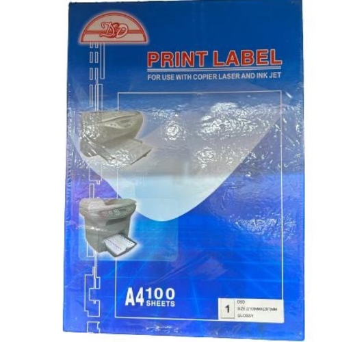 Print Label A4 Glossy 100 Sheets - Print Label A4 Glossy 100 Sheets