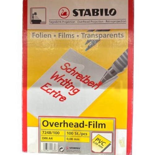 Stabilo OHD Transparent Film 0.08 mm 100 Sheets - Stabilo OHD Transparent Film 0.08 mm 100 Sheets