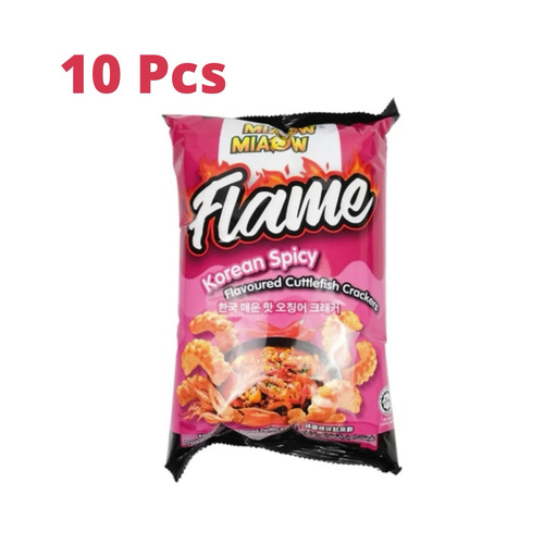 MIAOW MIAOW Flame Korean Spicy Cuttlefish Crackers 10 PCS X 50 g - MIAOW MIAOW Flame Korean Spicy Cuttlefish Crackers 10 PCS X 50 g