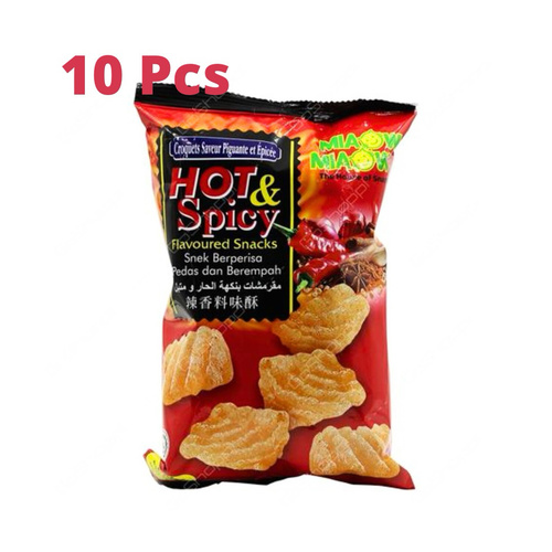 MIAOW MIAOW Hot & Spicy Korean Prawn Crackers 10 PCS X 50 g - MIAOW MIAOW Hot & Spicy Korean Prawn Crackers 10 PCS X 50 g