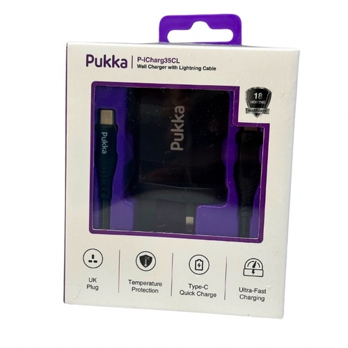 Pukka 35 W Wall Type-C Charger With Lightning Cabel 18 Months Warranty - Pukka 35 W Wall Type-C Charger With Lightning Cabel 18 Months Warranty