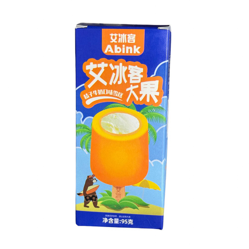 Ice Cream Abink Big Fruit Orange Milk Flavored 95 g - Ice Cream Abink Big Fruit Orange Milk Flavored 95 g