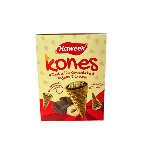 Haweek Kones Filled with Chocolate and Hazelnut Cream Turkiye 10 g - Haweek Kones Filled with Chocolate and Hazelnut Cream Turkiye 10 g