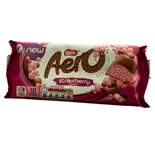 Aero Strawberry Flavour UK 8 Pieces 90 g - Aero Strawberry Flavour UK 8 Pieces 90 g