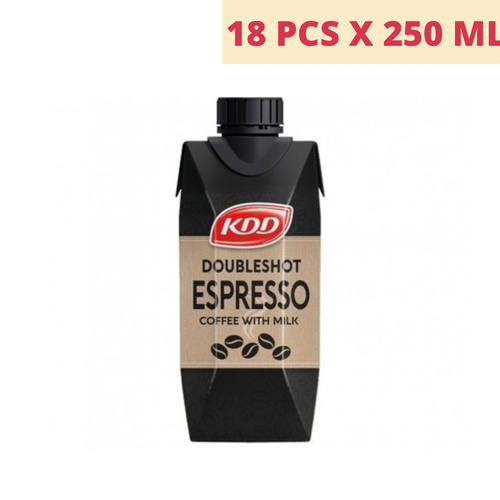 KDD Double Shot Espresso Coffee With Milk 18 PCS X 250 ml - KDD Double Shot Espresso Coffee With Milk 18 PCS X 250 ml