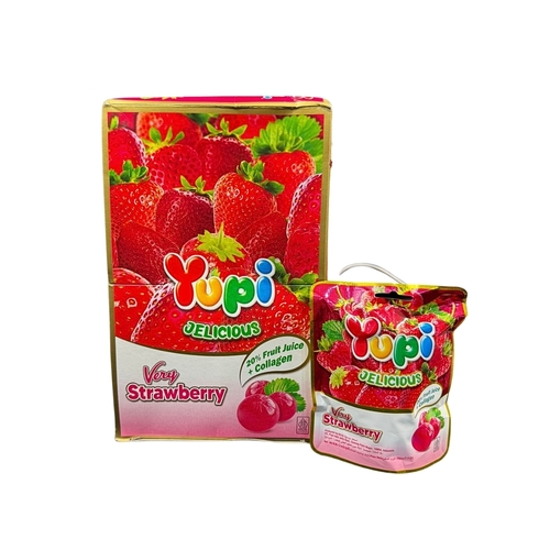 Jelly Yupi Jelicious Strawberry Box 12 PCS X 35 g - Jelly Yupi Jelicious Strawberry Box 12 PCS X 35 g