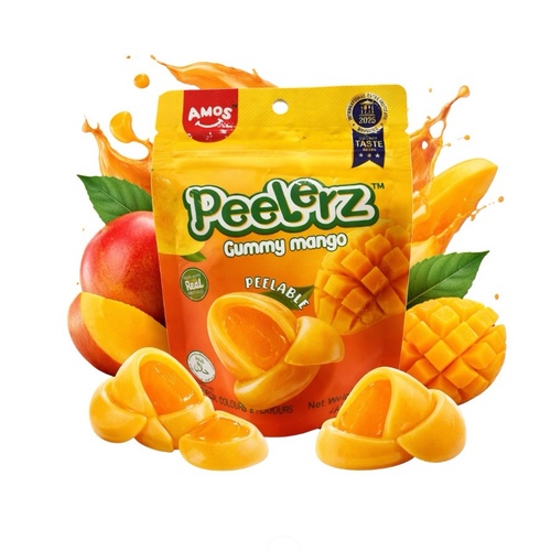 Happy Basket Grocery - Amos Peelerz Gummy Candy Mango Peelable 65 g - Amos Peelerz Gummy Candy Mango Peelable 65 g