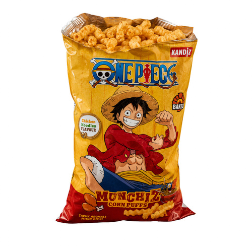 One Piece Munchiz Chicken Noodle Corn Puffs 135 g - One Piece Munchiz Chicken Noodle Corn Puffs 135 g