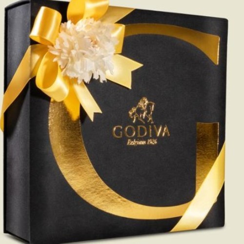 Godivas G Box - This box contains 25 Assorted Godiva chocolates, and 50 Godiva Carres.