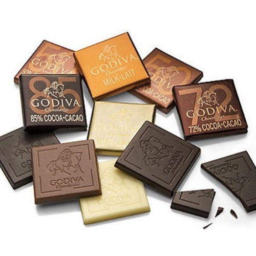 Godiva Carre - Mix - The GODIVA Chocolate Carré collection garners the purest form of Milk chocolate, White Chocolate, 50?rk chocolate, 72% chocolate.