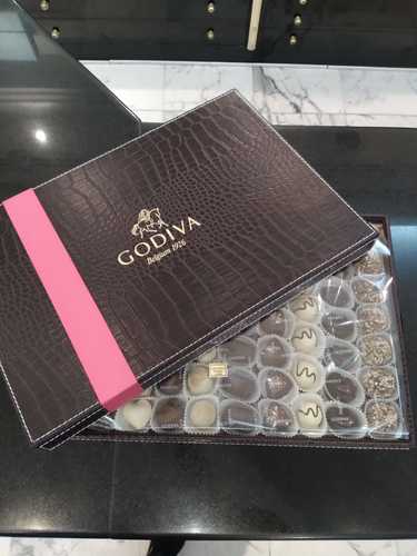 Chocolate Hamper Rectangular - This hamper contains Luxurious Assorted Godiva Chocolate.