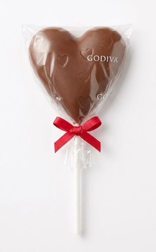 Heart Pop - Heart Shaped Godiva Milk Chocolate.