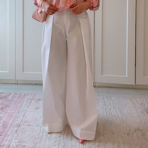 white wide pants