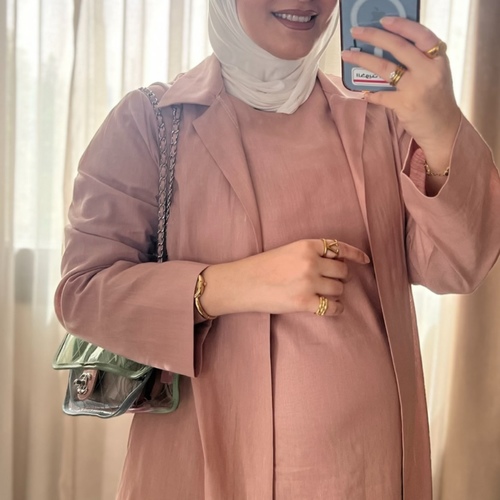 dusty rose linen set