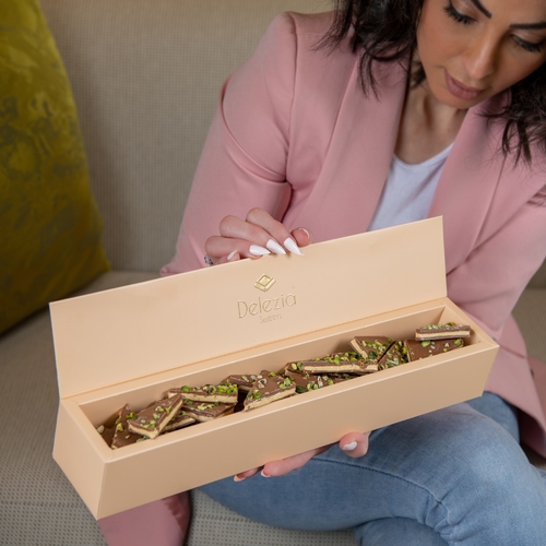 Chocolate Slices with Rahat and Pistachios
