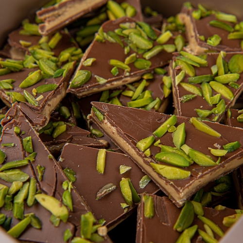 Chocolate Slices with Rahat and Pistachios