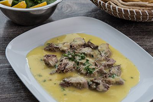 Tongues with lemon and garlic - Mutton tongue with lemon, butter and garlic.