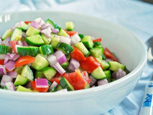 Shirazi Salad - Cucumber, tomato and onion with lemon and our special additions.