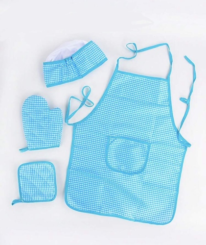 Apron set blue and pink