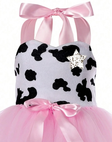 Pink tutu cow boy dress with hat
