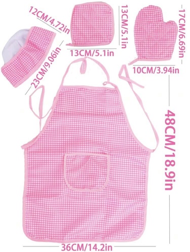 Apron set blue and pink