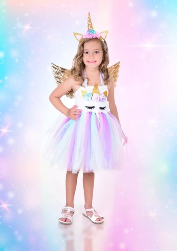 Unicorn tutu dress+ headband +wings