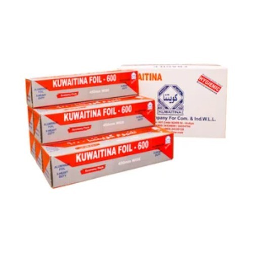 Kuwaitina - CARTON 6 PCS KUWAITINA ALUMINIUM FOIL 600 × 45CM - RED - 6 pieces inside carton × 45 cm 1 roll = 50 meters Heavy duty