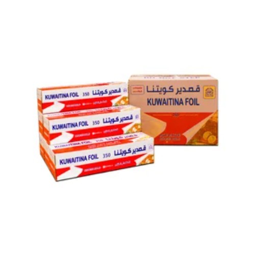 كرتون شد 6 حبة المنيوم فويل ( قصدير ) كويتنا 350 × 30 سم - كرتون شد 6 حبة × 30 سم عرض الرول شديد السماكة