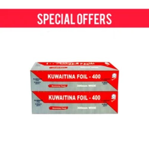 OFFER 2PCS ( KUWAITINA ALUMINIUM FOIL 400 ×30 CM RED )